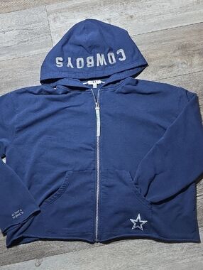 Wear By Erin Andrews | Dallas Cowboys Boxy Embroidered Zip-up Hoodie Sz 2X